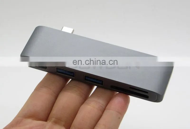 5 in 1 Type-C Hub USB 3.0 Combo Hub with USB-C Charging & Card Reader for MacBook
