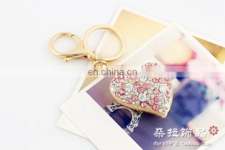 Christmas gift gold color diamond carabiner keychain CD-KD040