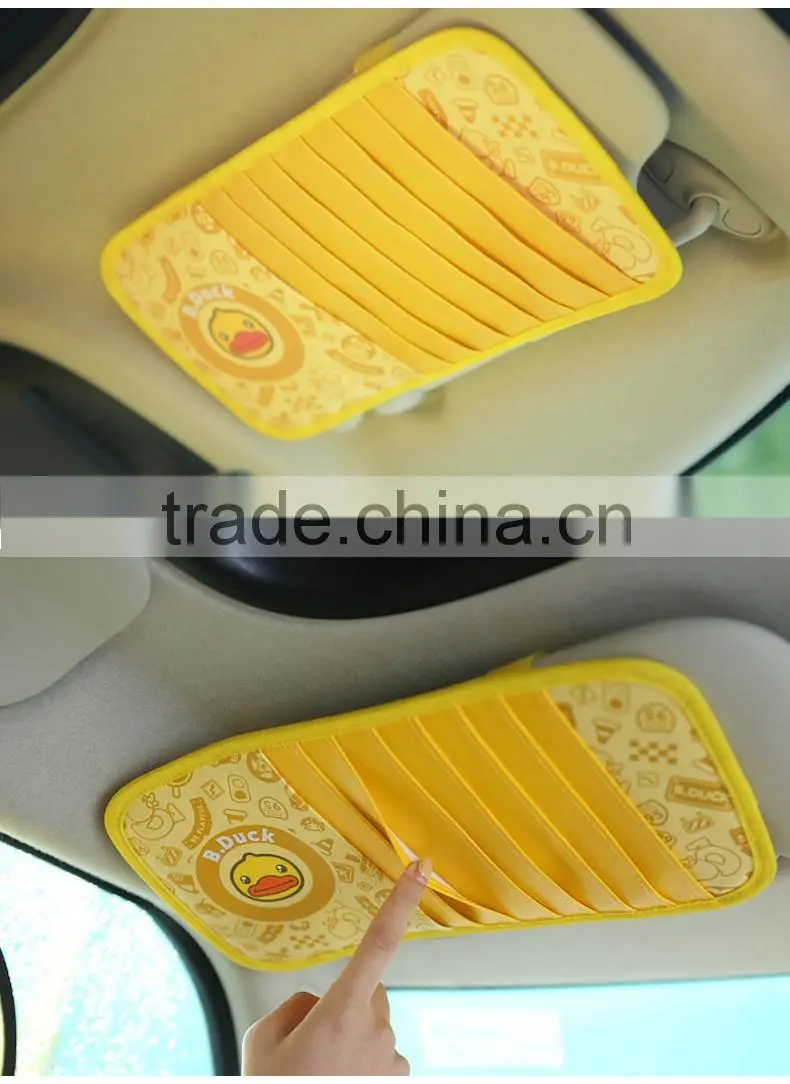 B.Duck design novelty foldable printing sun block bag car front sunshade