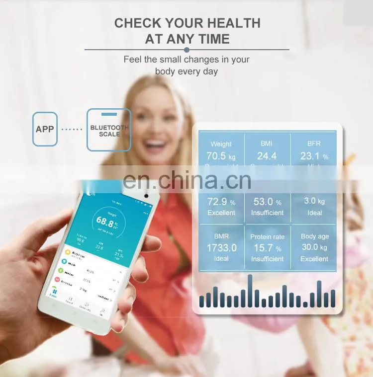 New Wireless Blue Tooth Weight Precision 150KG 330Lb Smart Body Scale With Blue Tooth Function