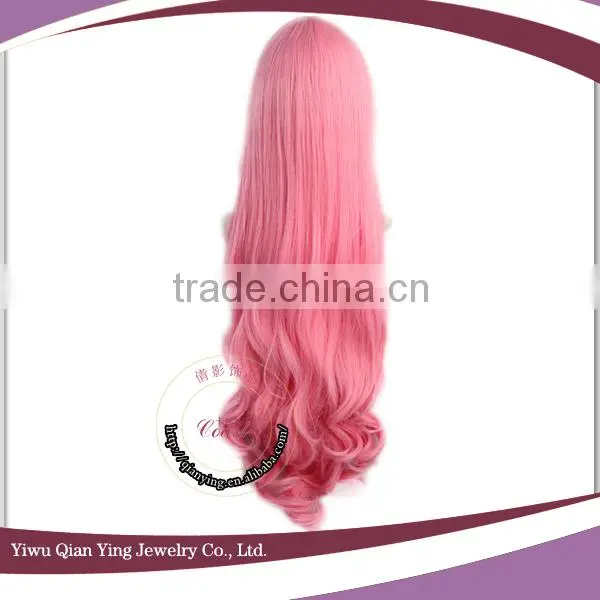 Japanese Pink Long Curly Vocaloid Luka Cosplay Wig for Party