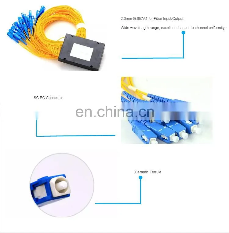 1x8 PLC Fiber Optic Splitter In ABS Box PLC Splitters