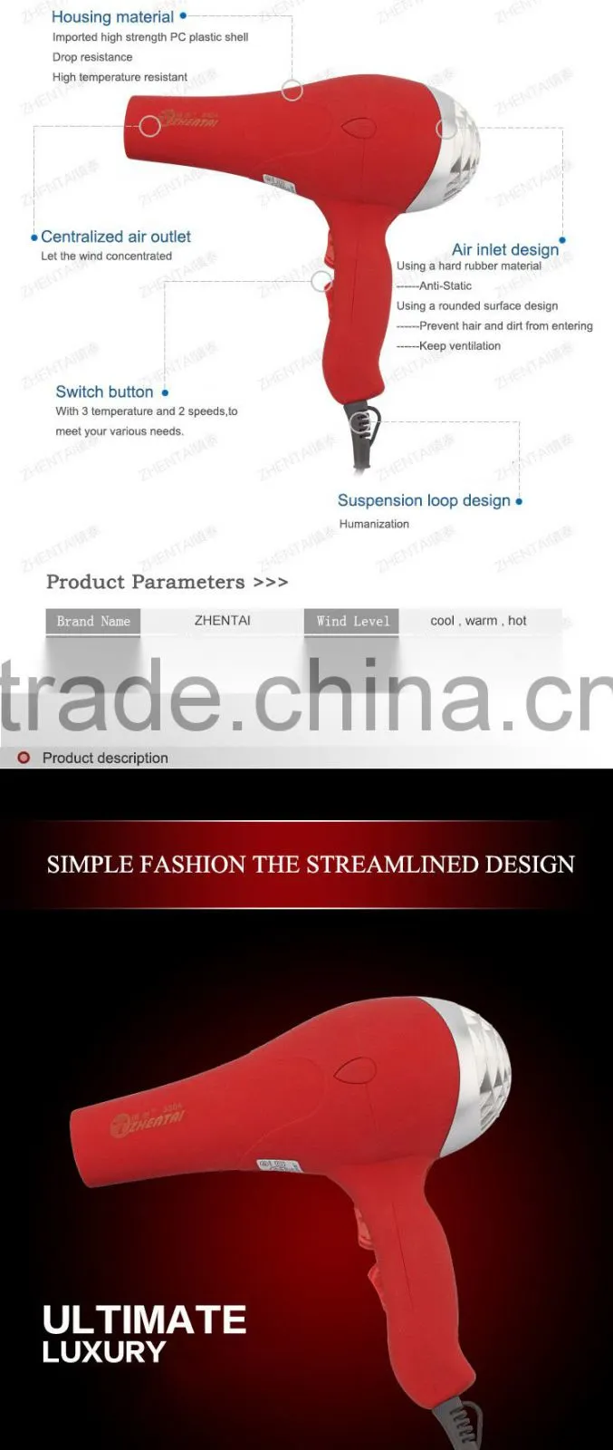 Professional Hair Dryer Salon Standing Hair Dryer Fashionable Hair Dryer