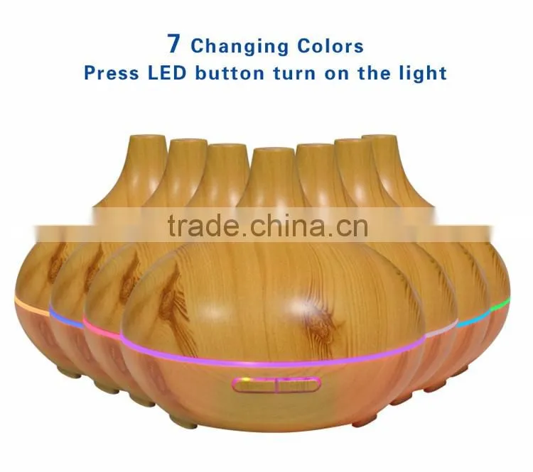 300ml Cool Mist Humidifier Ultrasonic Aroma Essential Oil Diffuser for Office Home Bedroom Living Room Study Yoga Spa Wood Grain