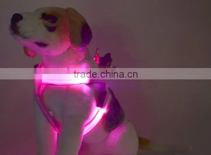 factory supply stock wholesale pet dog harness LED pet harness