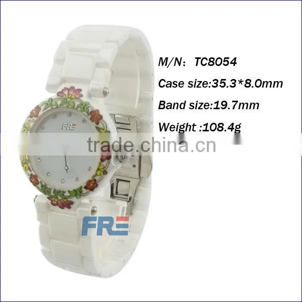 chinese watch ceramic watch flower face