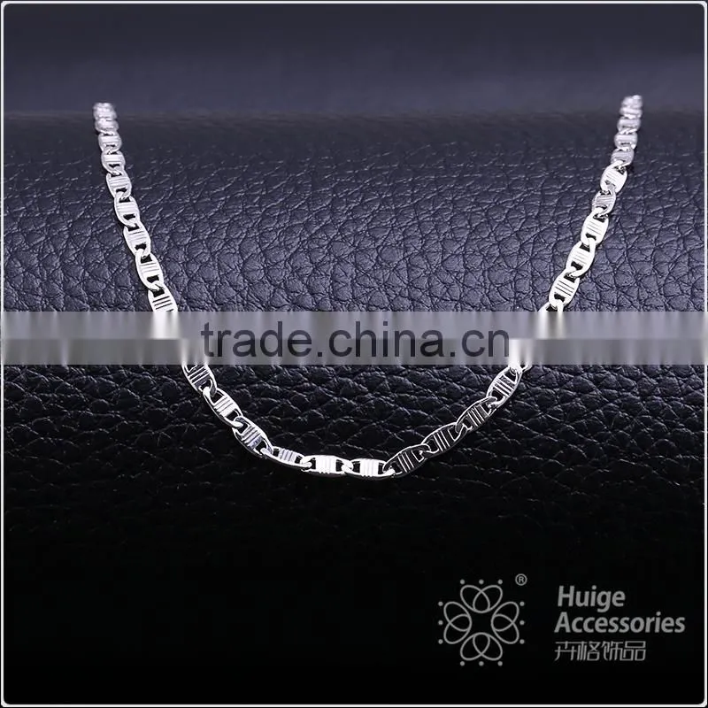 2015 simple design fashion jewelry rhodium plated cheap chain necklace