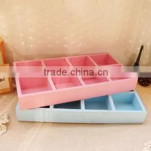 Custom Unfinished 8 Compartment Wooden Storage Tray with Handles