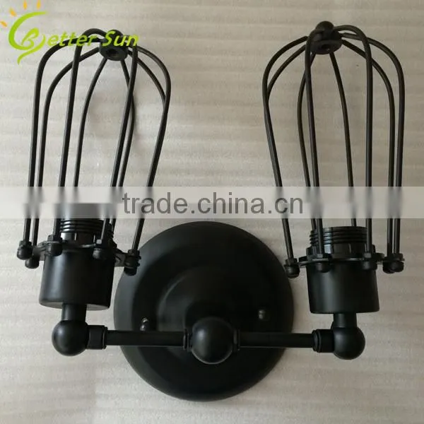 Matt Black Hat Shade Vintage Industrial Antique Wall Sconce