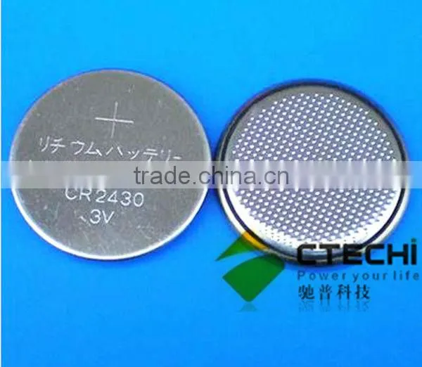 CR2430 3V 270mah lithium cell battery with pins /cr2430 lithium battery