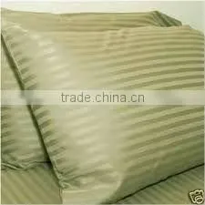 Hotel 100% Cotton Plain White 1cm Stripes Satin Hotel Pillow Case