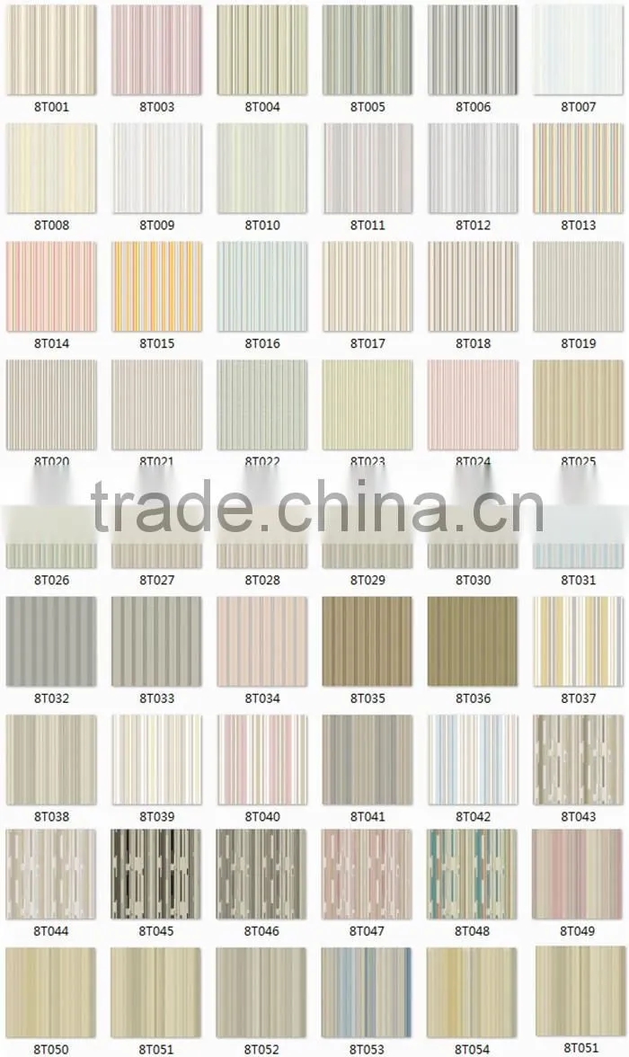Professional Manufacturer Eco-Friendly Classic Stripe Style Style PVC Material Latest Design Waterproof Designs Wallpaper
