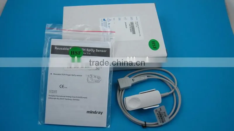 Used original finger clip reusable adult spo2 sensor, Mindray 512F-30-28263 spo2 Probe