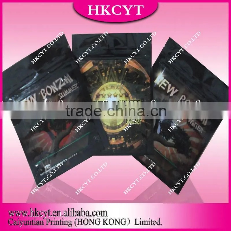 Color aluminum foil plastic herbal incense bag with zipper/cigar bag with zipolock
