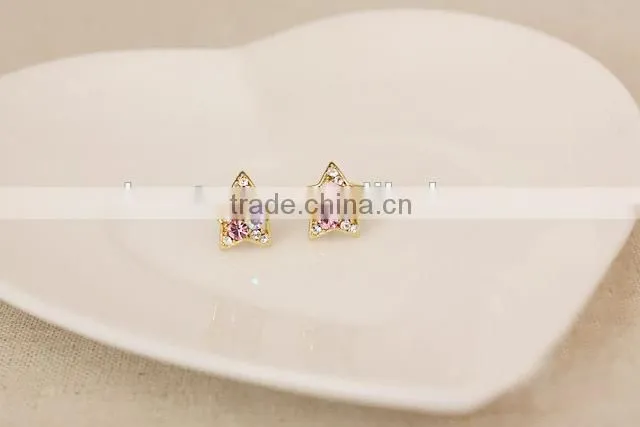 Fancy crystal star stud star shaped diamond earrings statement star earring