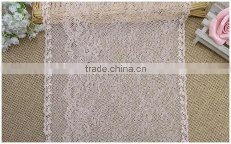 China Factory Fashion New Design Wide 9.64" Eslatic Skin Color Soft Spandex Nylon Warp Knitted lace trim