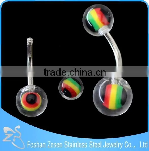 2016 Fancy Barbell Resin Balls Christmas Candy Belly Ring Wholesale