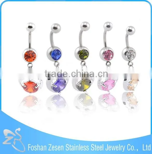 Hot promotional women cute curved barbell crystal nickel free indian navel piercing