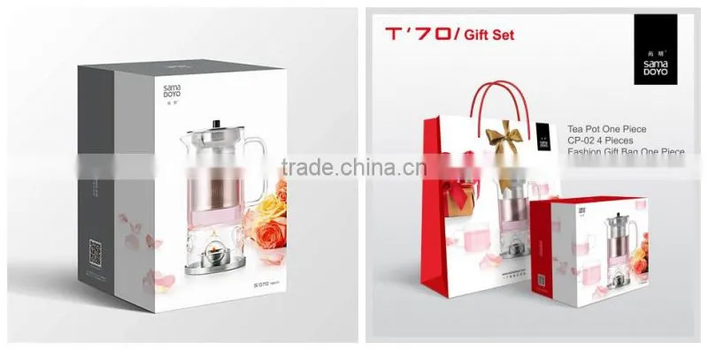 2015 New Arrival! Handblown Glass Teapot, Transparent Glass Teapot, Teapot With Warmer