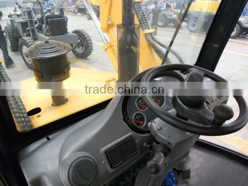 Backhoe loader with attachments CE,vertical legs