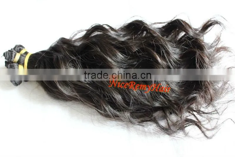 hand tied weft blonde curly remy weft hair extension body wave 100% human hair
