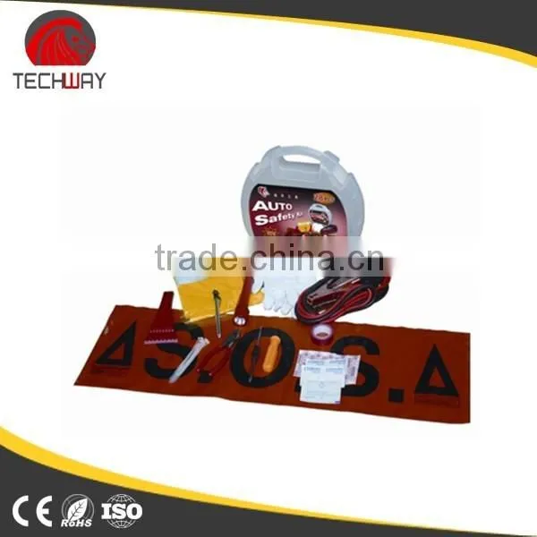 Car emergency safety kit with safety vest