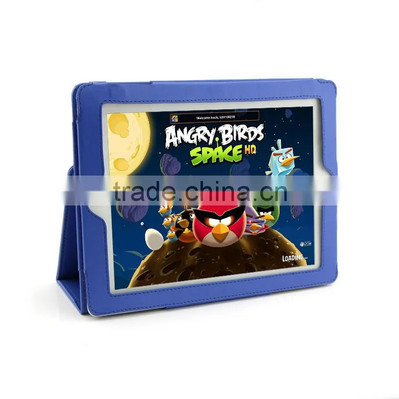 Blue New Leather Case With Stand for iPad 2&the new iPad