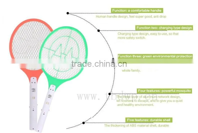 2016 HOT SALE BIG SIZE MOSQUITO RACKET WITH LED LIGHT