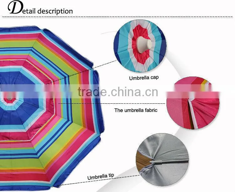 210CM*8K striped color steel handle umbrella