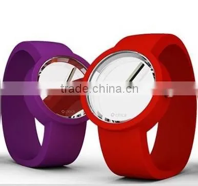 New fashion Mirror face O'Clock watch, candy color round silicone watch on Alibaba, delicate fancy mirror O'clcok watch
