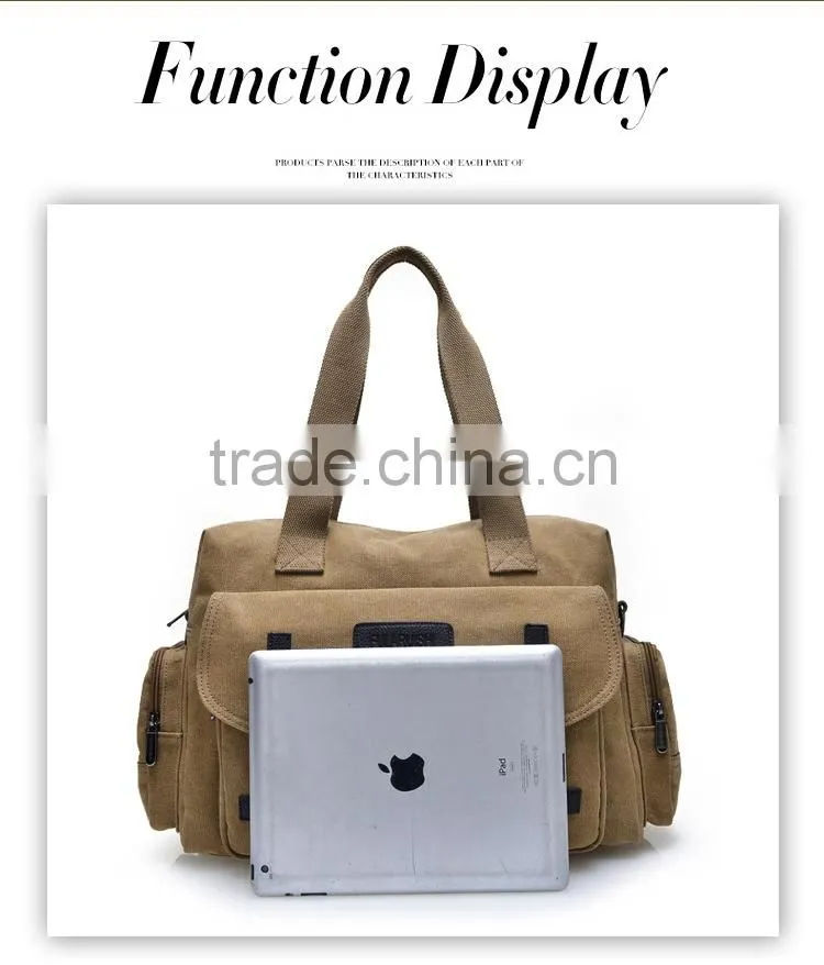 Hot selling fashion canvas shoulder bag luggage bags