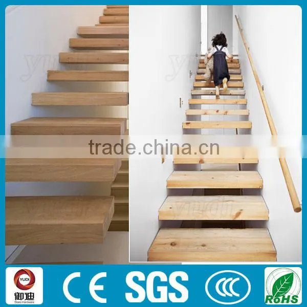 modern indoor wood floating stairs design