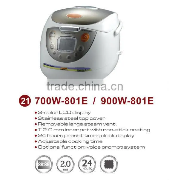 5L multi rice cooker with 24hrs preset time IMD panel and the LCD display