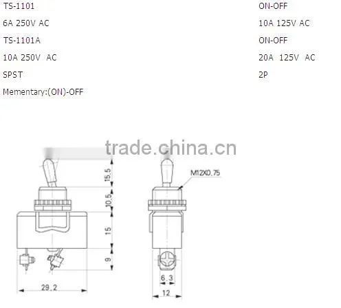 On OFF Medium Toggle switch