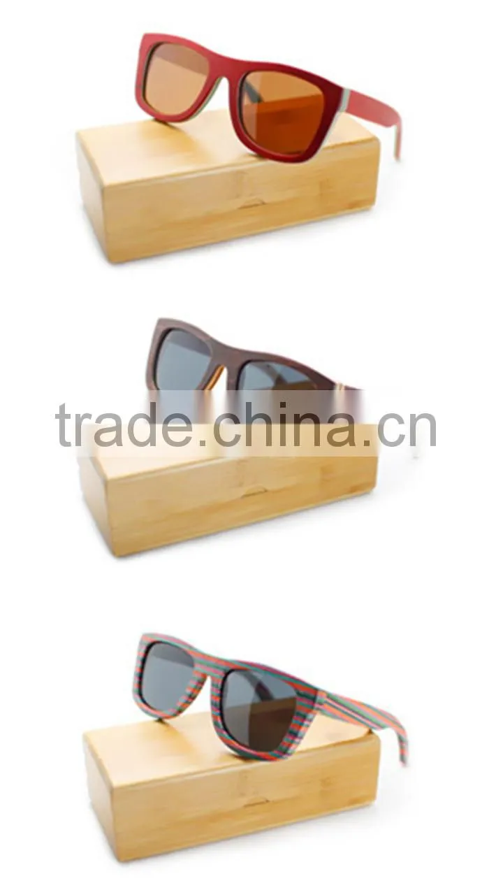 womens 2016 fashion vogue UV400 mirror lens custom design bamboo wooden polarized sunglasses with CE standard