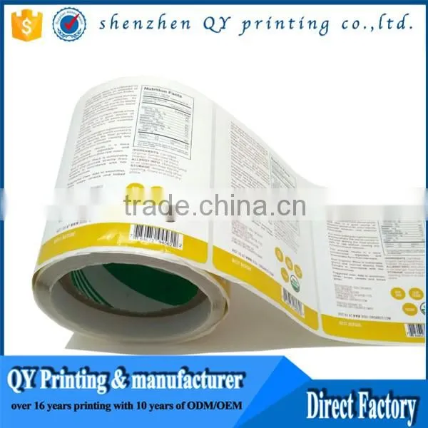 Matte white mylar Polyester self adhesive label stock labels material with strong adhesion