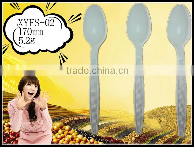 Biodegradable disposable corn starch spoon
