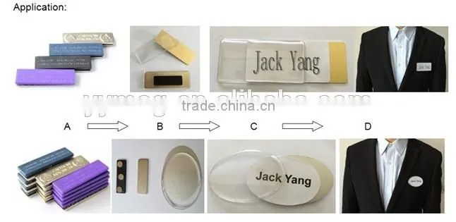 High quality green color magnetic name badges wholesale