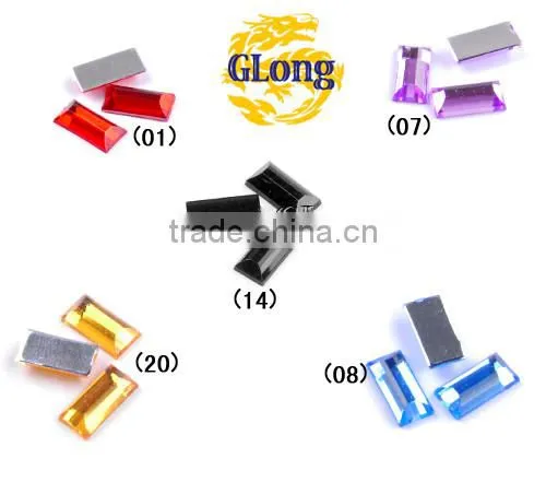 5*10mm Acrylic Flat Back Rectangular Mix Color Bling Rhinestone&Crystal For Stylish Bags Garment Shoes #GY014-10(Mix-s)