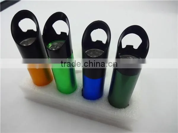 GS-8088 Multifunction Aluminum Alloy Small 3 LED Flashlight / Keychain / Bottle Opener