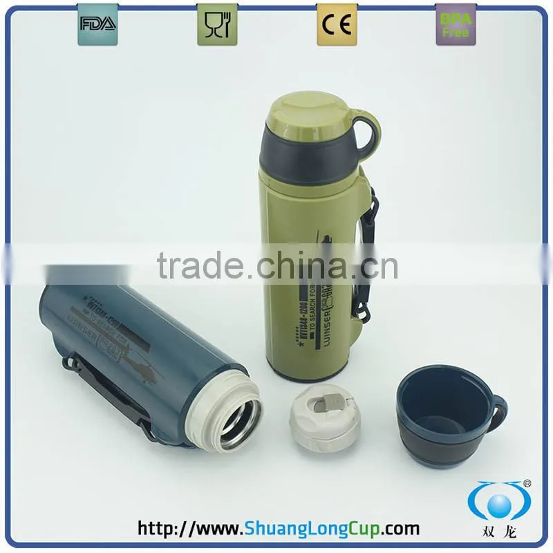 1.2L Plastic Thermos Flask with Stainless Steel Insulated Inner