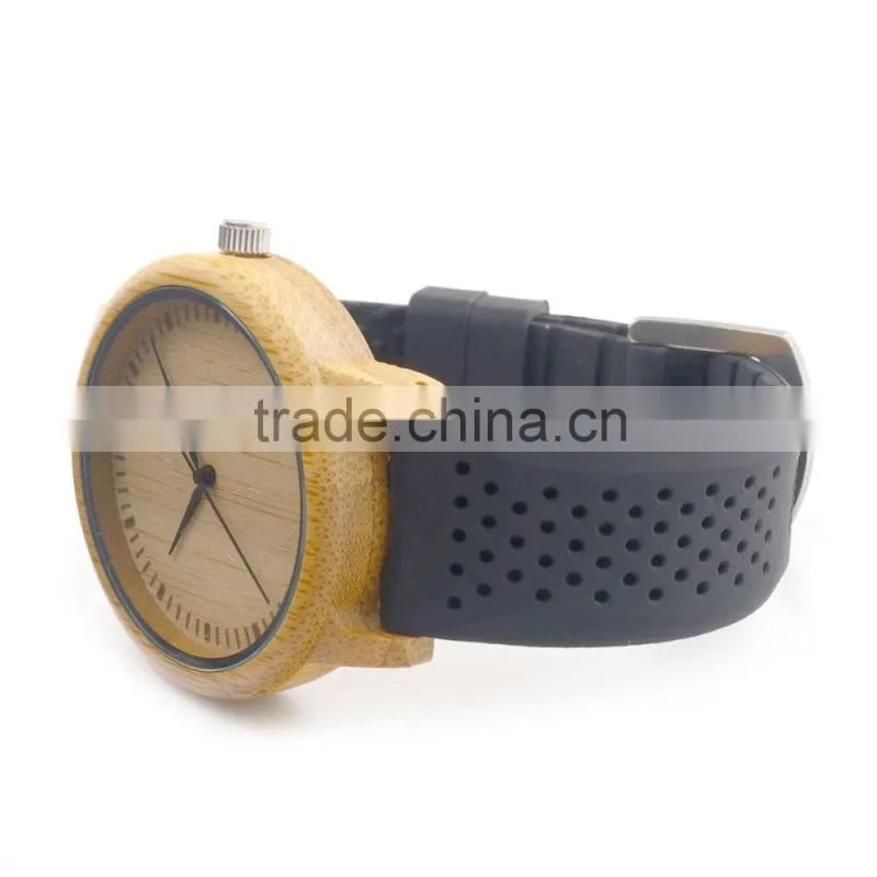 Cheap Bamboo Wooden watch band Wood Dial Soft Silicone Band Quartz Watches for Men Women,wooden watch custom logo