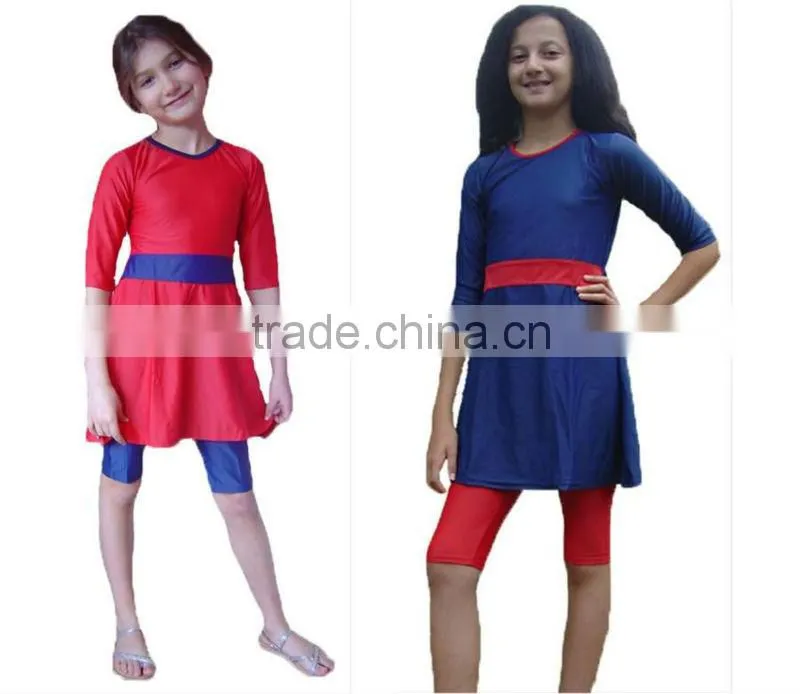 Full Cover Modest muslim girls swimwear
