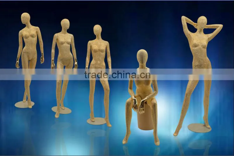 Covered Gold Diamonds Full-Body Female Mannequin