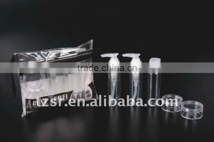 2015 convinent series of plastic empty cosmetic bottles travel kit bottle, carry-on series