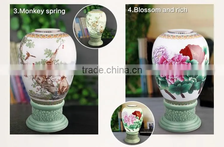 Wooden porcelain led vintage table light table lamp home decor light table