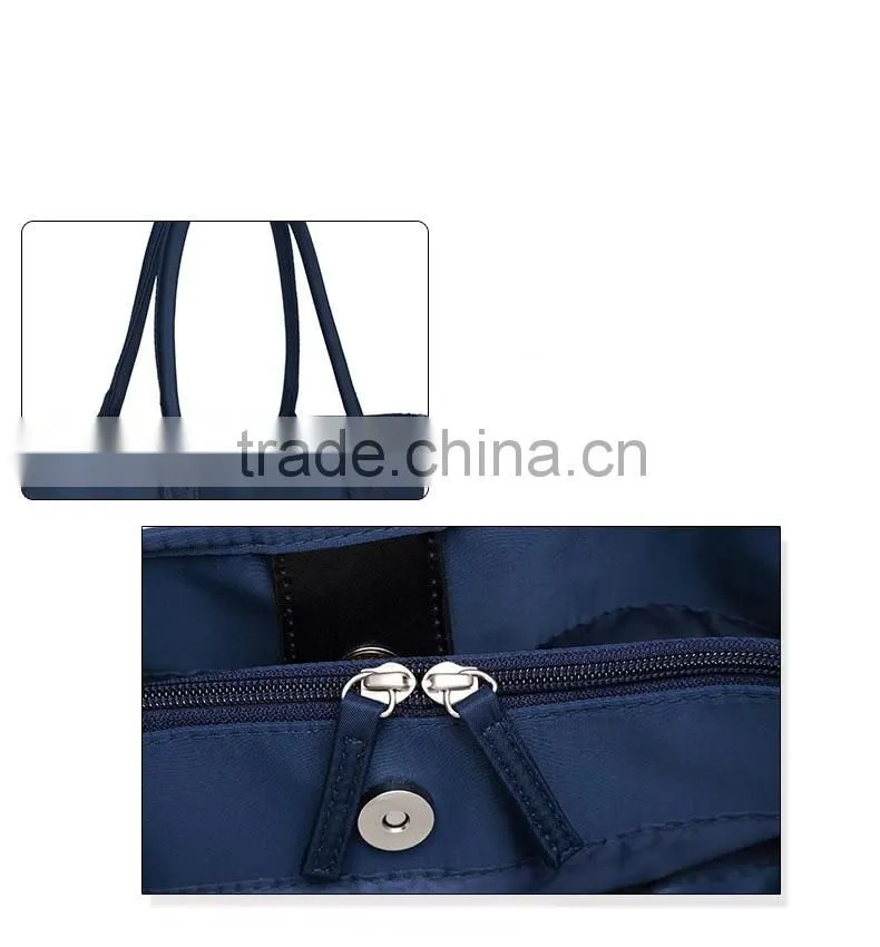 Factory wholesale fashionable leisure nylon waterproof zippered multi-functional tote bag GW742