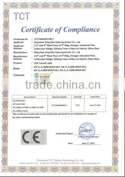 CE Bridgelux Chip MeanWell driver IP65 60w led tunnel light, Chinese factory price led tunnel light