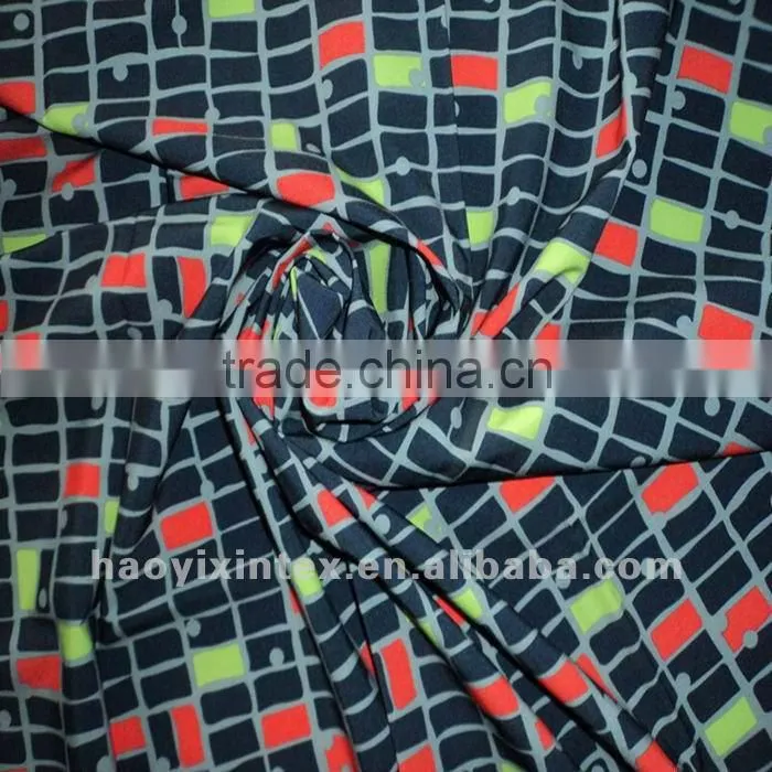 100%polyester 4 way stretch printed pongee fabric