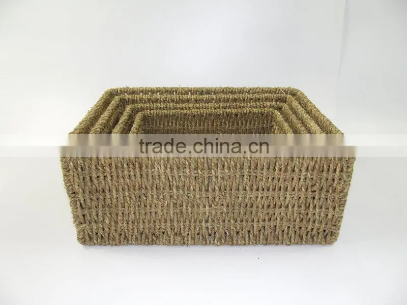 set of 4 sea grass baskets-cheap wicker/rattan baskets